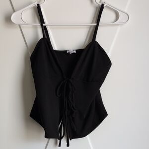 Garage Black Tie-Front Camisole